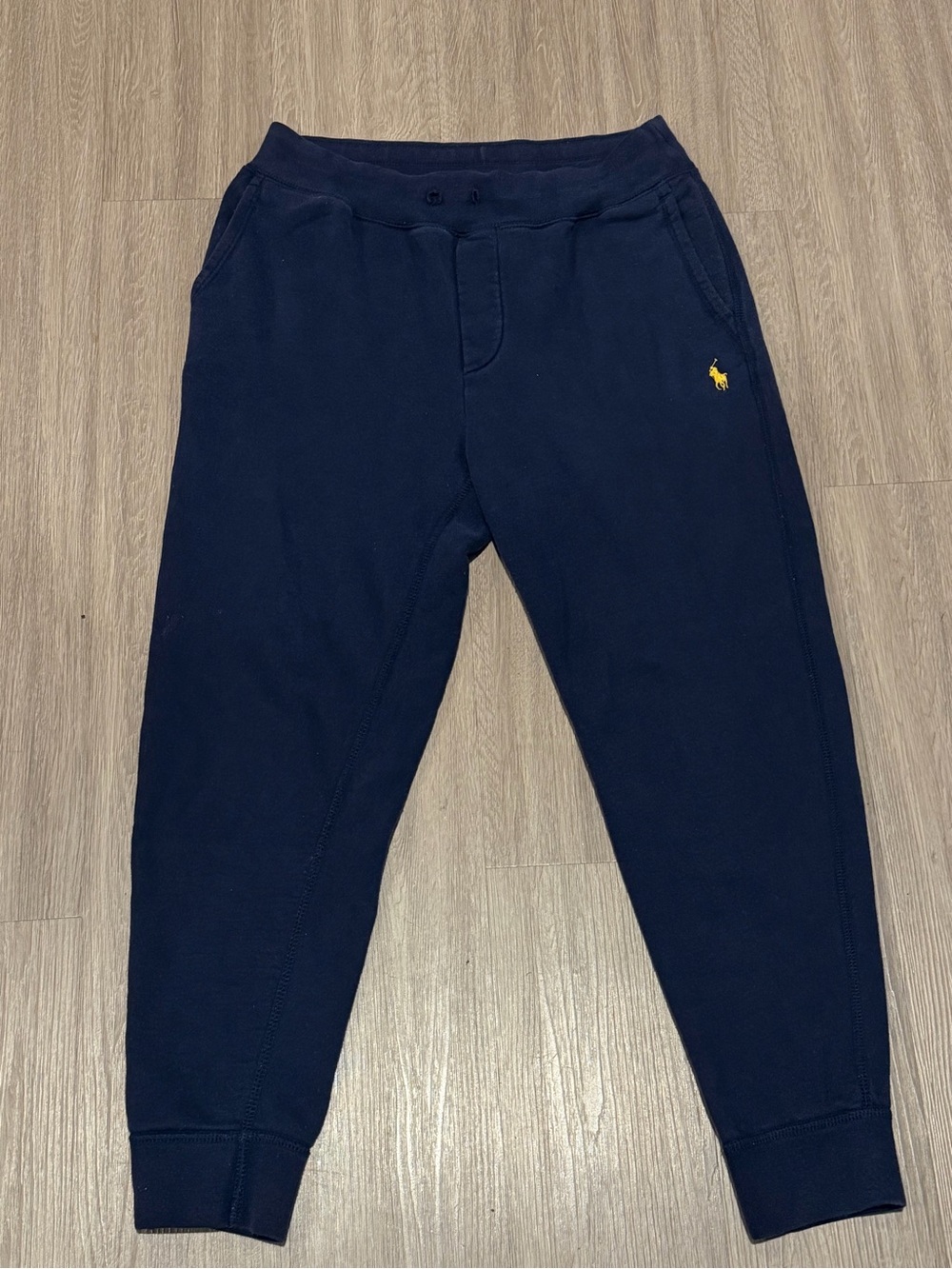 Polo Ralph Lauren Mens Navy Blue Fleece Jogger Sweatpants Sz M Logo